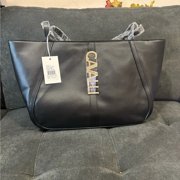 Cavalli Class Black Shoulder Bag - Picture 3 of 5